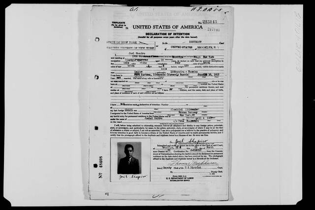 Triplicate declaration with photograph and signature